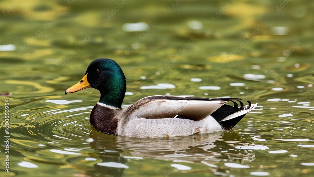 Fototapeta premium Aquatic Bird in a Vibrant Lake Setting