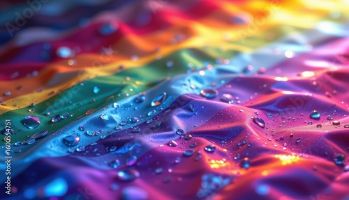 a luxury lgbt pride background with pearlized surfaces and soft pride glow, in rich navy and neon rainbow glow, used in stylish corporate pride collateral.