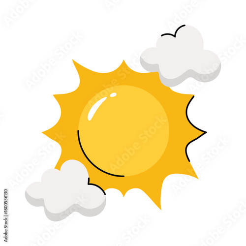 Sunny vector sticker EPS 10 file
