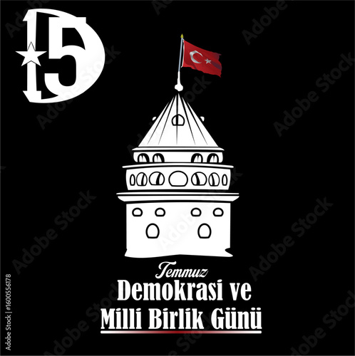 dalgalanan turk bayrağı. Turkish Bayrak. 15 democratic temuz and mili birlik günü kutlu olsun. bayrami democracy. bayrami democracy. Translation: Happy Democracy and National Unity Day on July 15th.