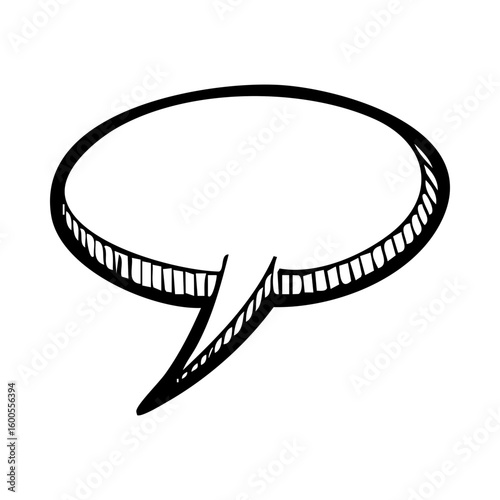 Hand drawn speech bubble vector illustration for chat message dialog box communication and thought balloon graphic design
