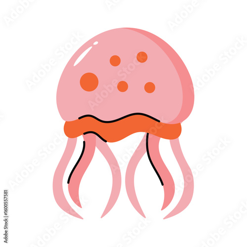 Jelly Fish vector sticker EPS 10 file