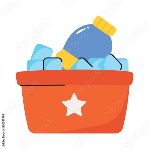 Ice Bucket vector sticker EPS 10 file
