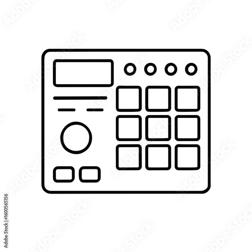 Beat Machine Icon Representing Electronic Music Production (Outline)