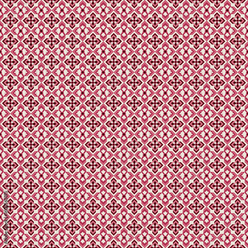 Classic and elegant geometric graphic patterns, floral patterns, dark pink and light pink, simple vintage tones, look clean and suitable for interior decoration or textiles that require a cla
