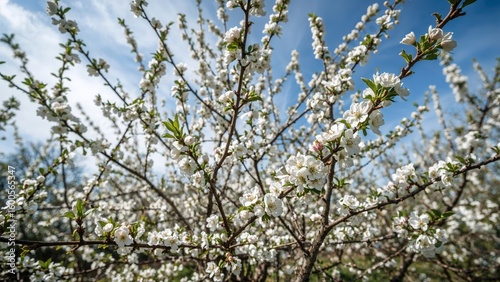 Blooming of wild apple trees in spring