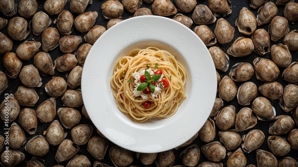 Fototapeta premium Mollusk-infused Spaghetti