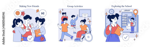 Making New Friends and Exploring the School