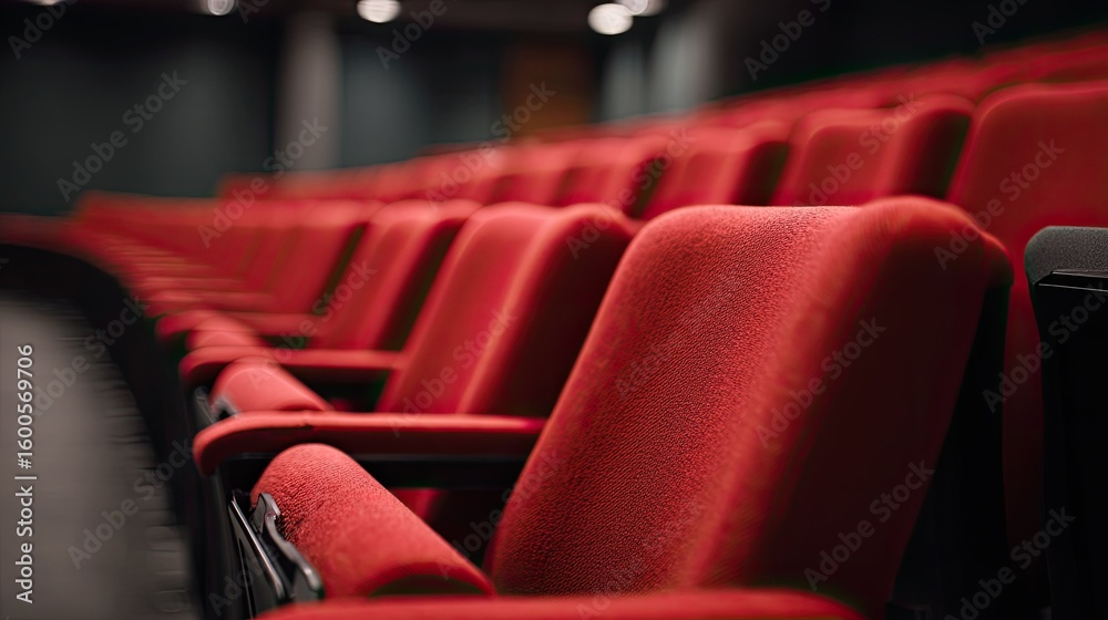 Obraz premium Empty red theatre seats