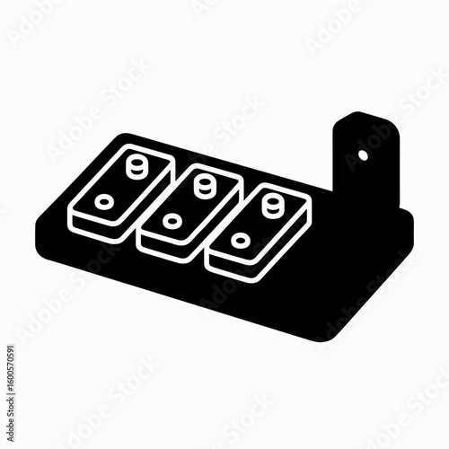 Pedal Board Icon Representing Guitar Effects Setup (Filled)