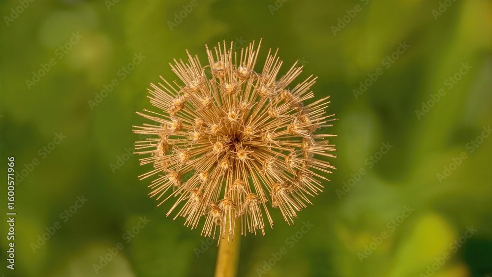 Macro shot of brown seeds from wild carrots with green bokeh Macro shot of brown seeds from wild carrots with green bokeh