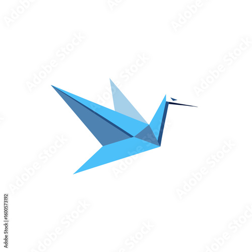 folded paper crane flying 