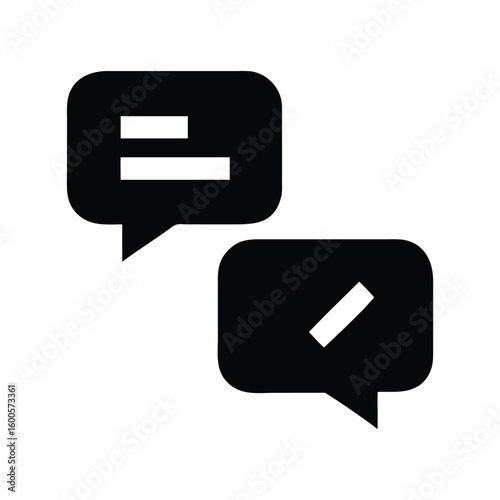 Minimalist conversation bubbles create a communication atmosphere