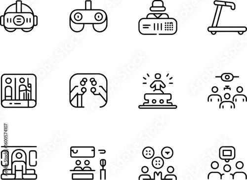 Collection of modern technology and business icons in a grid layout