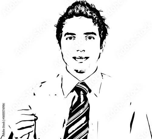 Businessman holding a blank card