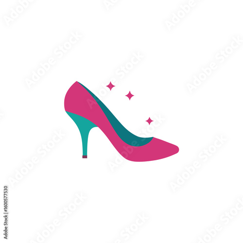 stylish high heeled shoe with sparkle.svg