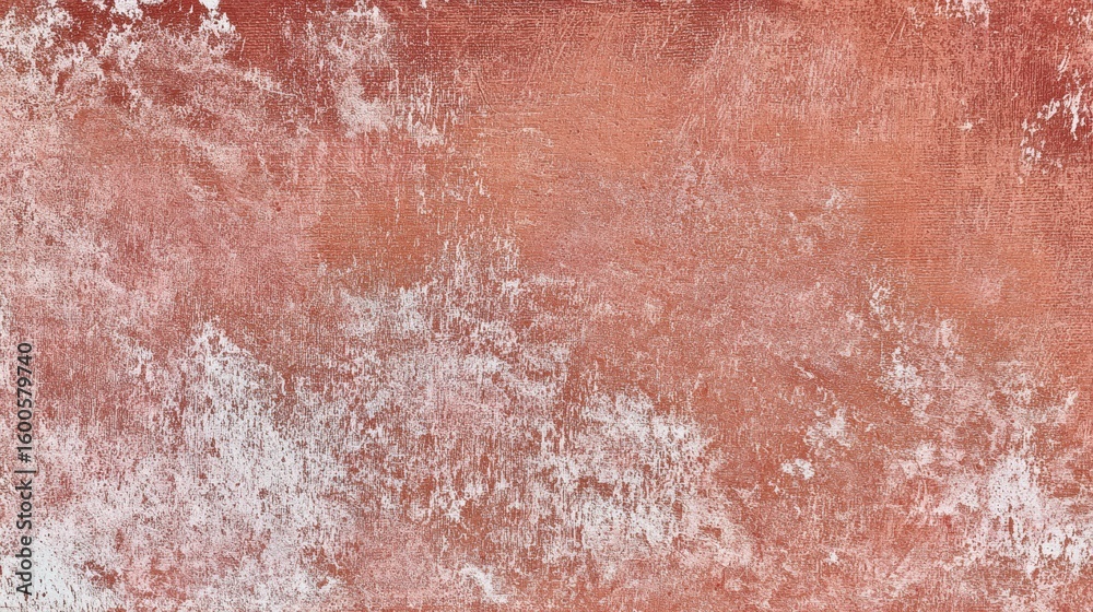 Fototapeta premium Red wall with white paint detail, a textured abstract background for design and art