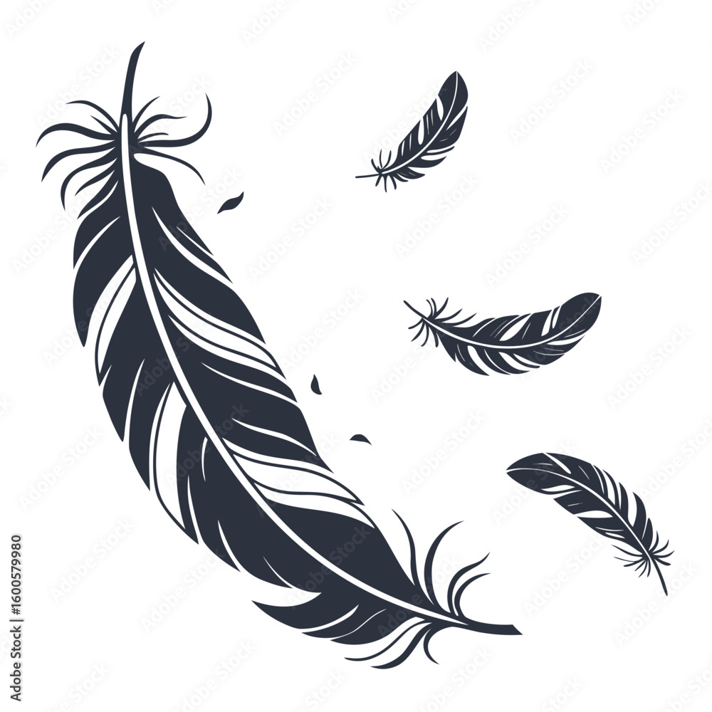 Obraz premium vector illustration of feathers
