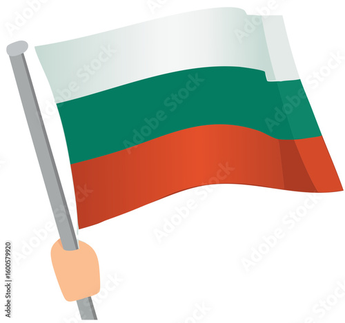 Bulgarian national flag featuring white green red design
