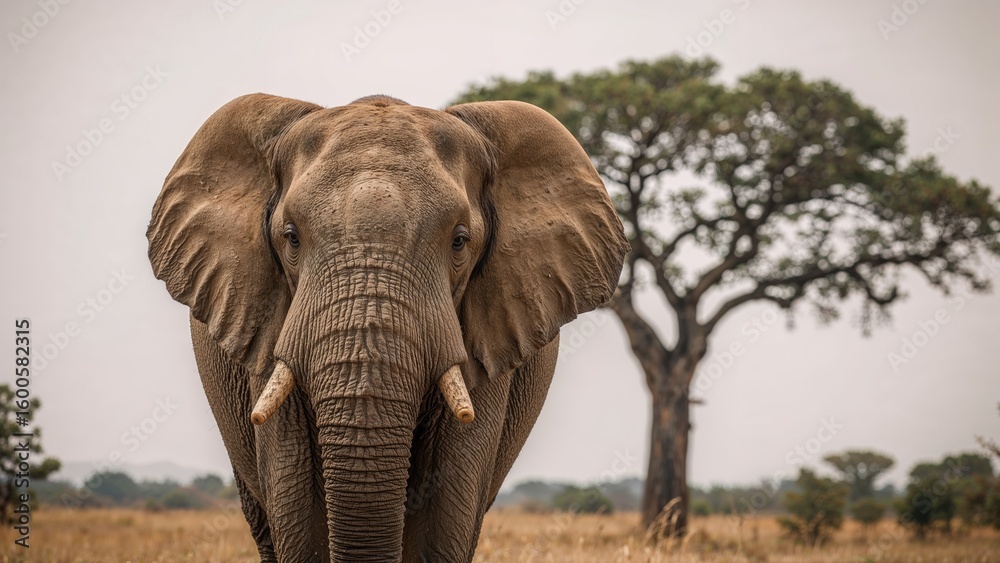 Obraz premium Close Shot of Mature Elephant in Game Reserve