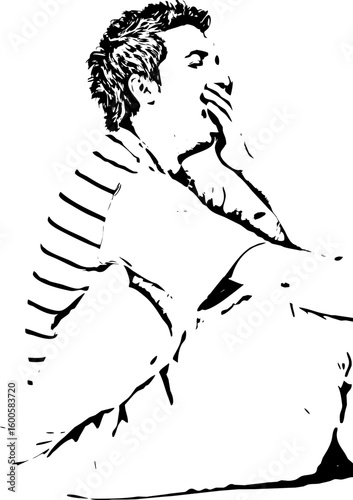 Man yawning and preparing for sleep