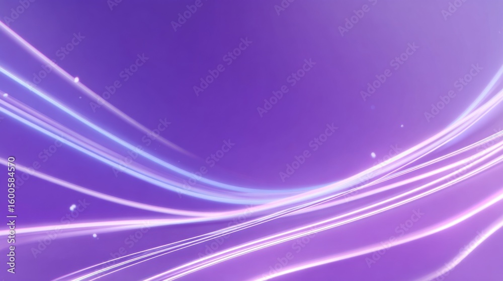 Fototapeta premium Abstract Purple Background with Glowing Light Streaks and Particles