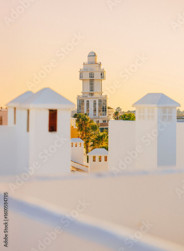 Isla Cristina Lighthouse between the white chimneys 