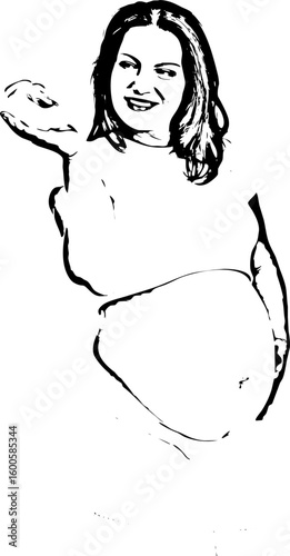 Future mom holding babys bootee