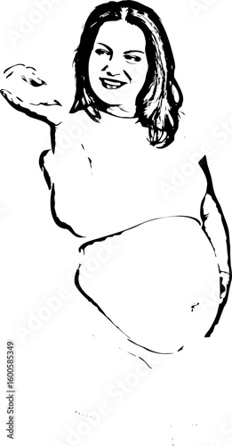 Future mom holding babys bootee