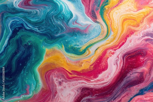 Wallpaper Mural Abstract swirls of color vibrant, fluid patterns in blue, pink, yellow, and green Torontodigital.ca