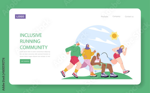 World Running Day. Flat Vector Illustration
