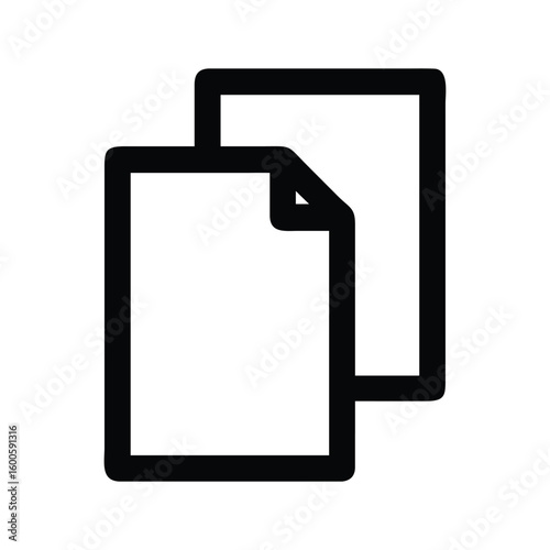 Simple icon illustration of overlapping white documents