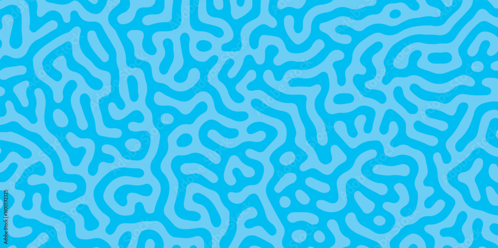 Fototapeta premium Psychedelic Graphic Crazy Liquid Pattern Vector Black White Abstract Background. Turing Pattern, Fabric. Turing reaction diffusion monochrome seamless. reaction biology diffusion. Swirls, lines, Spin.