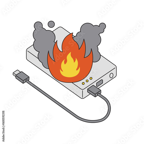 発火するモバイルバッテリー