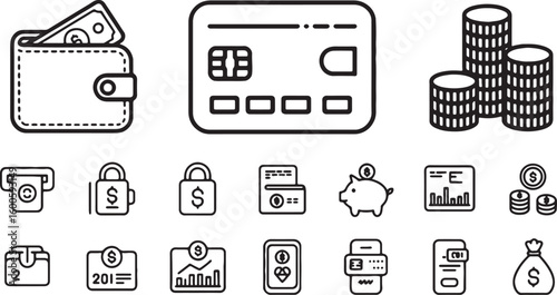 Financial Icons for Business and Investment Concepts