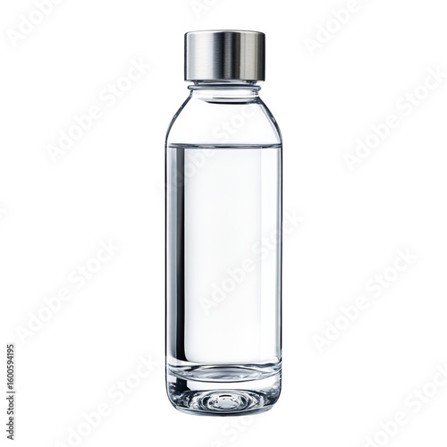 Wallpaper Mural Clear glass water bottle with a stainless steel cap cutout isolated on transparent bg, png Torontodigital.ca
