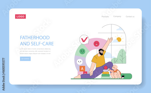 Mens Health Month. Flat Vector Illustration