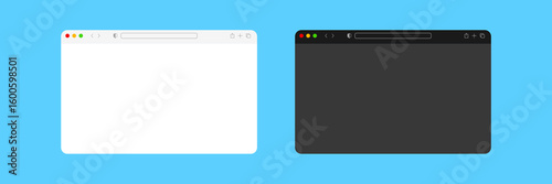Web browser window. Browser template. Isolated web page. Website mockup.
