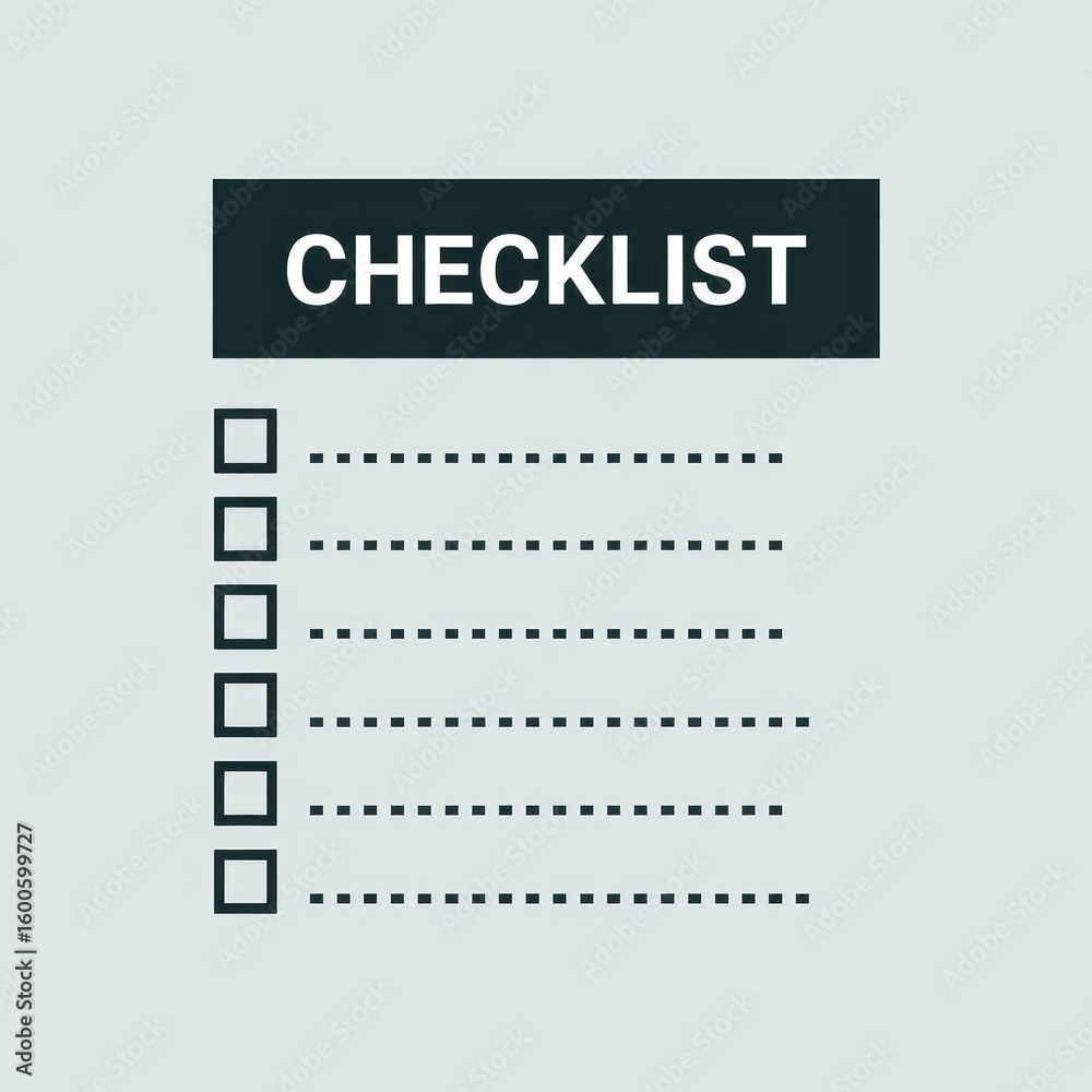 Obraz premium Checklist with empty boxes and dotted lines to do list
