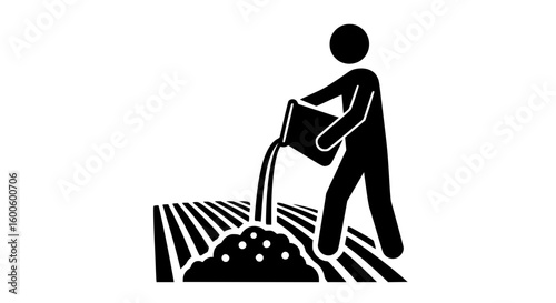 A man with shovel and minimalist