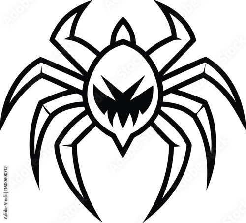 tarantula head logo with sharp fang details vector 