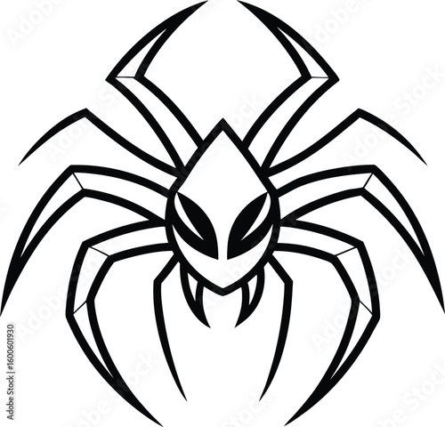 tarantula head logo with sharp fang details vector 