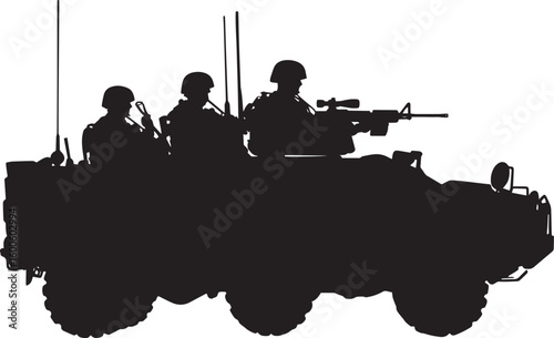 black soldiers in military vehicle clip art preview