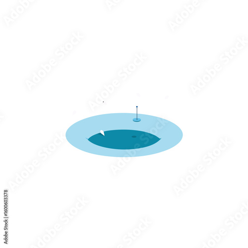 ice fishing hole with tiny fish jumping 