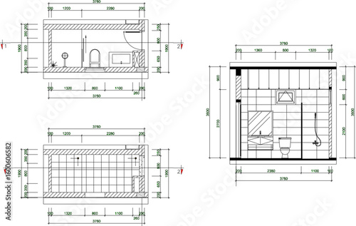 vector sketch illustration silhouette architectural design interior drawing floor plan section view bathroom facade