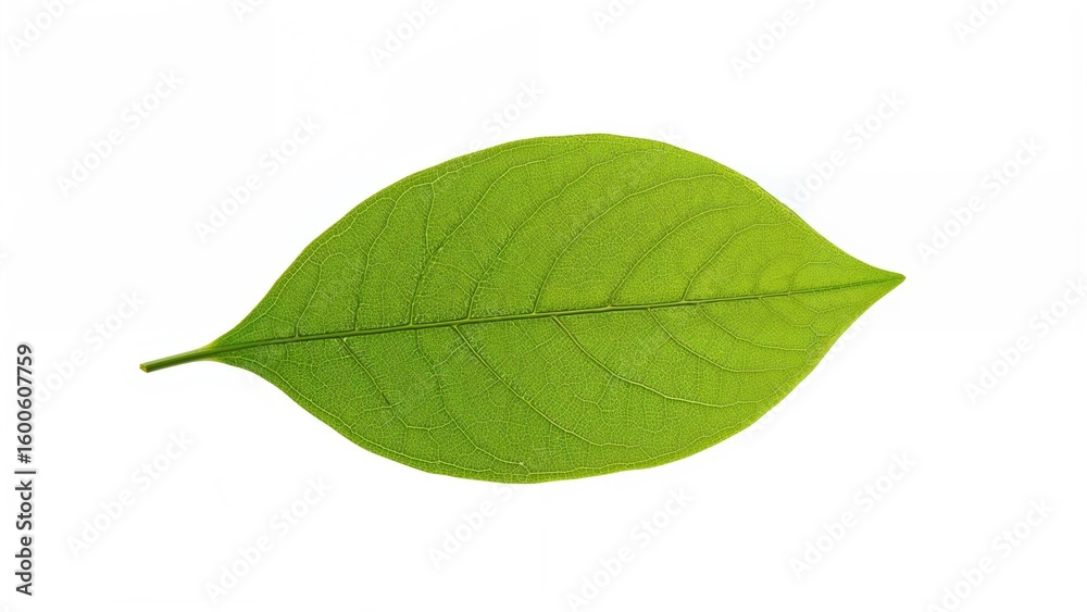 Obraz premium Nature's leaf king with spring texture and white background space