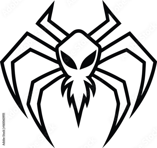 tarantula head logo with sharp fang details vector 