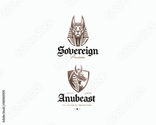Great Egyptian anubis sacred ancient logo template