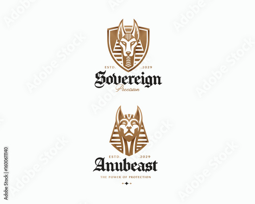 Great Egyptian anubis sacred ancient logo template