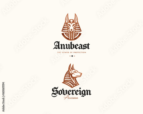 Great Egyptian anubis sacred ancient logo template